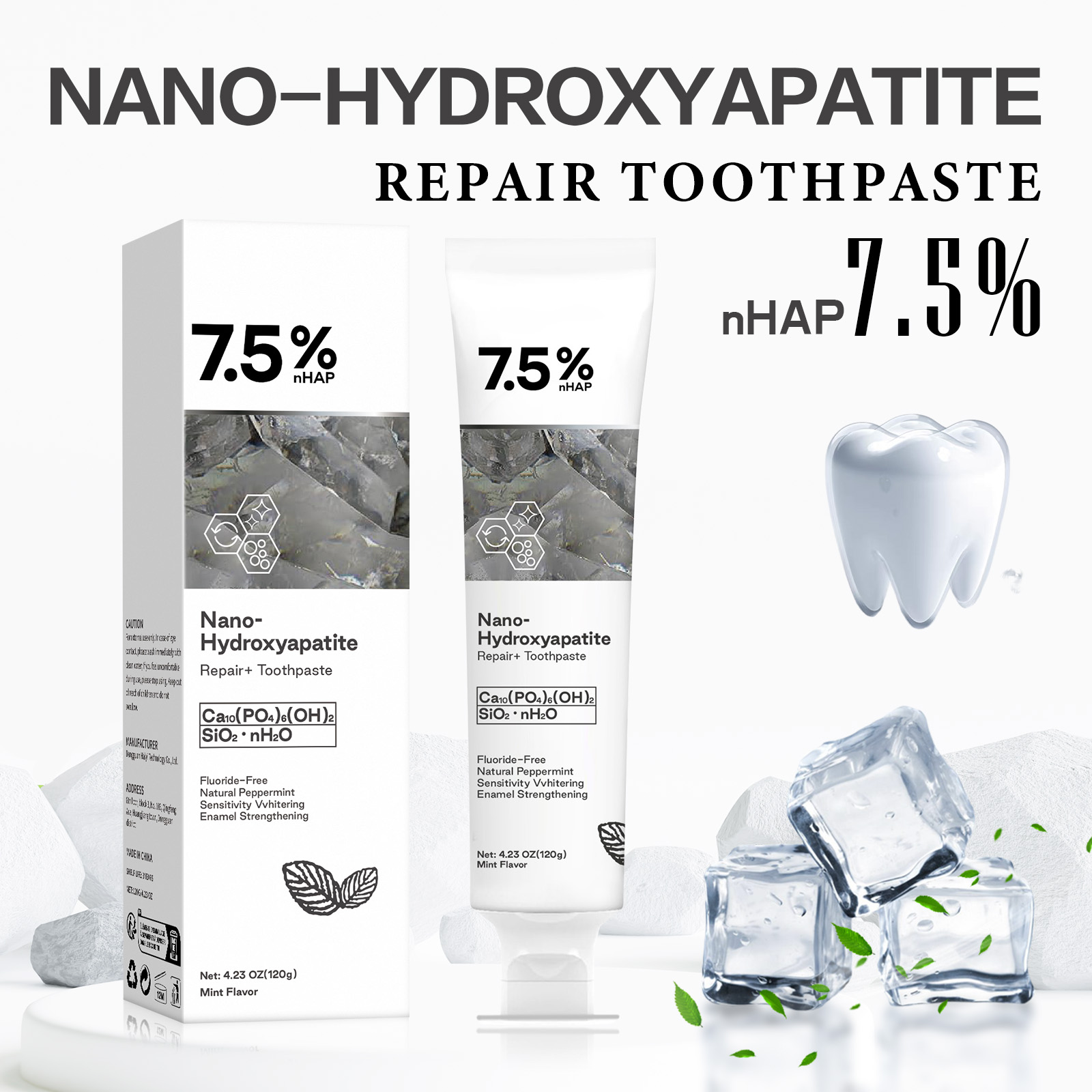 Teeth Whitening Treatment - Nano Hydroxyapatite Toothpaste Remover Coffee Tea