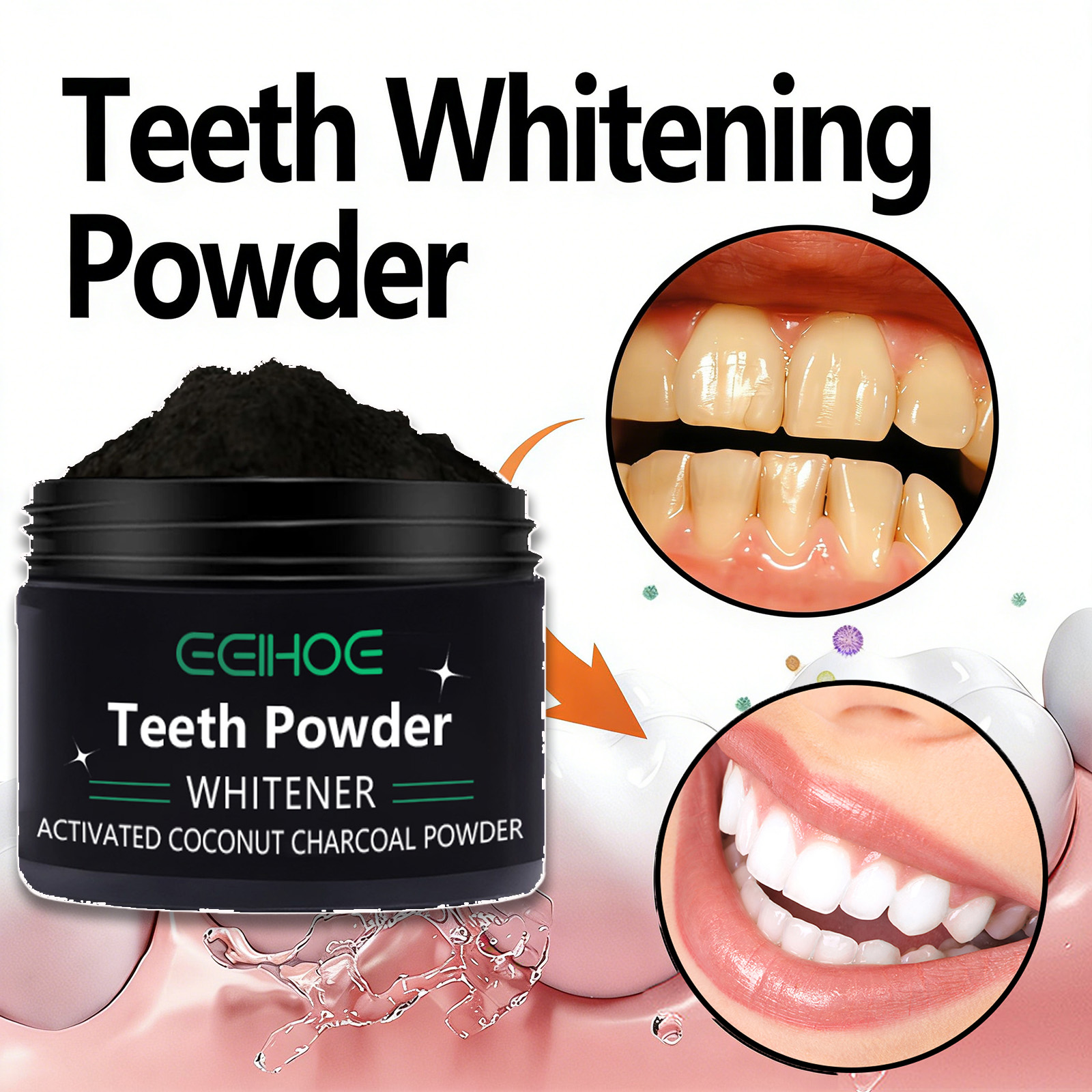 Whitening Powder Activated - Natural Teeth Whitening Powder Cleaning &