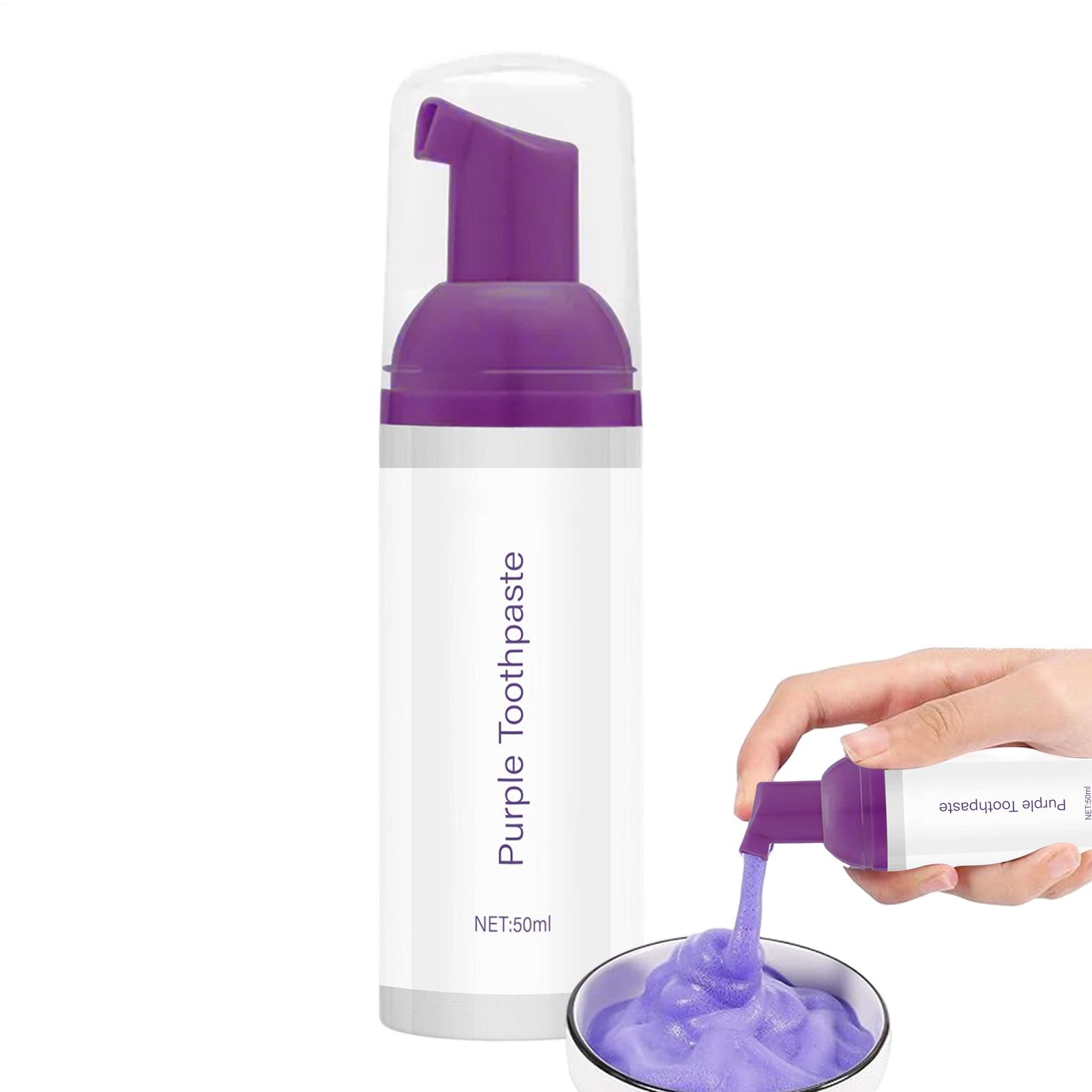 Teeth Whitening Foam Toothpaste - 50ml Purple Whitening Toothpaste Purple foam