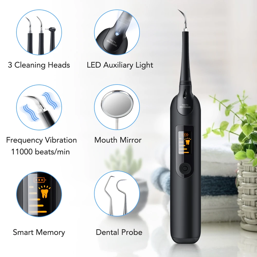 Teeth Whitening Or Tooth Whitening - Electric Dental Scaler Toothbrush Set LCD