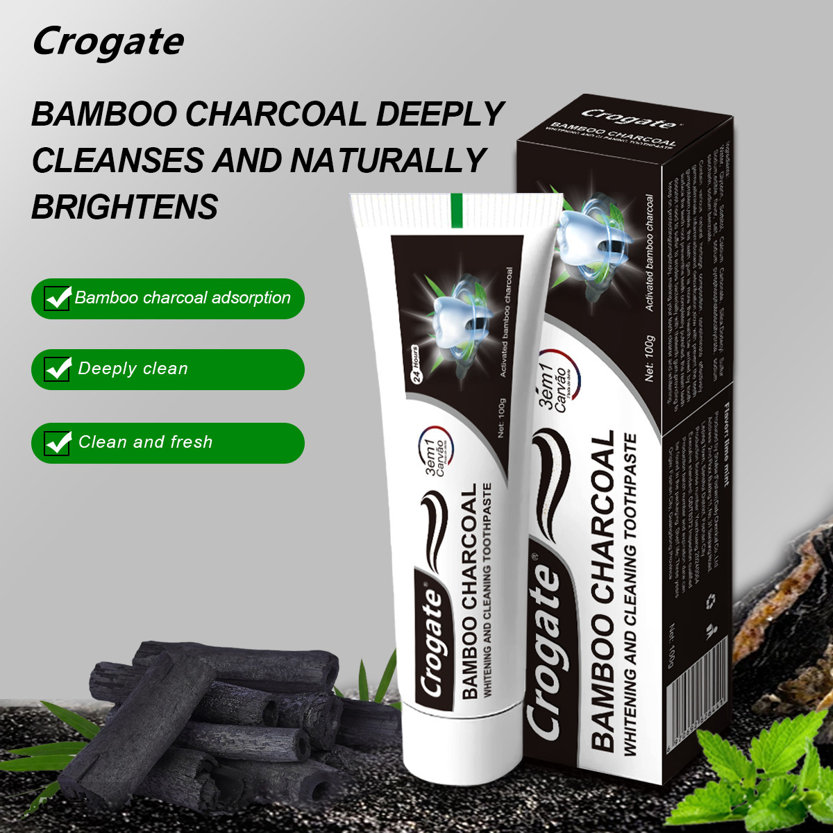 Teeth Whitening Charcoal - @@Whitening Toothpaste Bamboo Charcoal Toothpaste Adsorbs