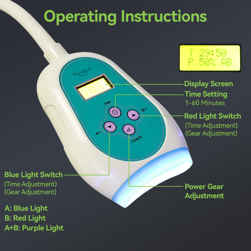 50W Dental Touch Screen 3 Colo - Teeth Whitening With Light ulasan dan harga