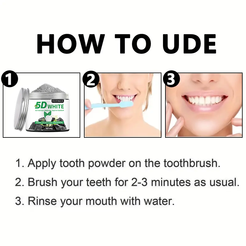 YUlTlKUE 5D White Activated ch - Teeth Whitening Charcoal ulasan dan harga