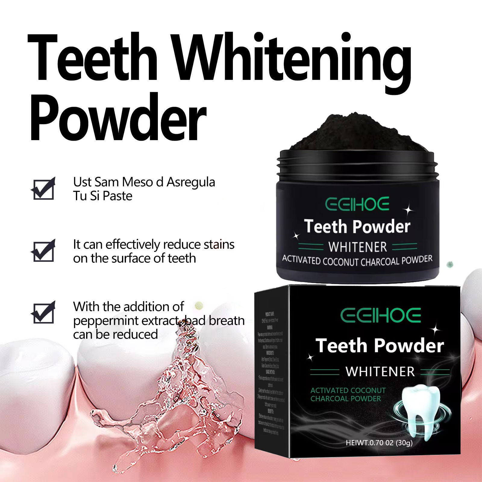 EELHOE Charcoal Powder for Tee - Teeth Whitening Charcoal ulasan dan harga