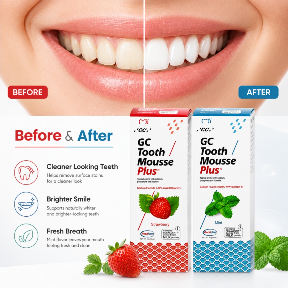 GCTooth Mousse Plus Mint Straw - Teeth Whitening Foam Toothpaste ulasan dan harga