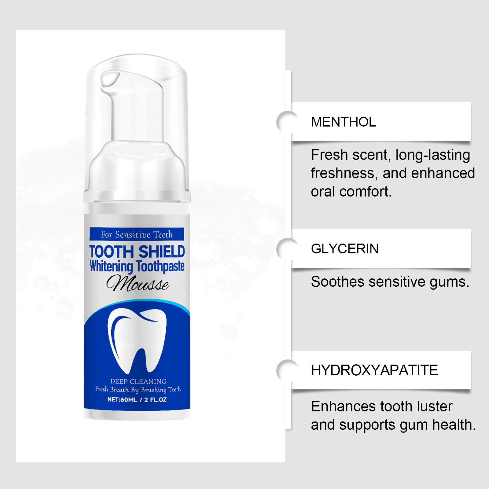 Hydroxyapatite Bright Whitenin - Teeth Whitening Foam Toothpaste ulasan dan harga