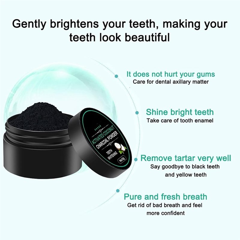 【CONSUMERS' FAVORITE】Teeth Whi - Teeth Whitening Activated Organic Charcoal ulasan dan harga