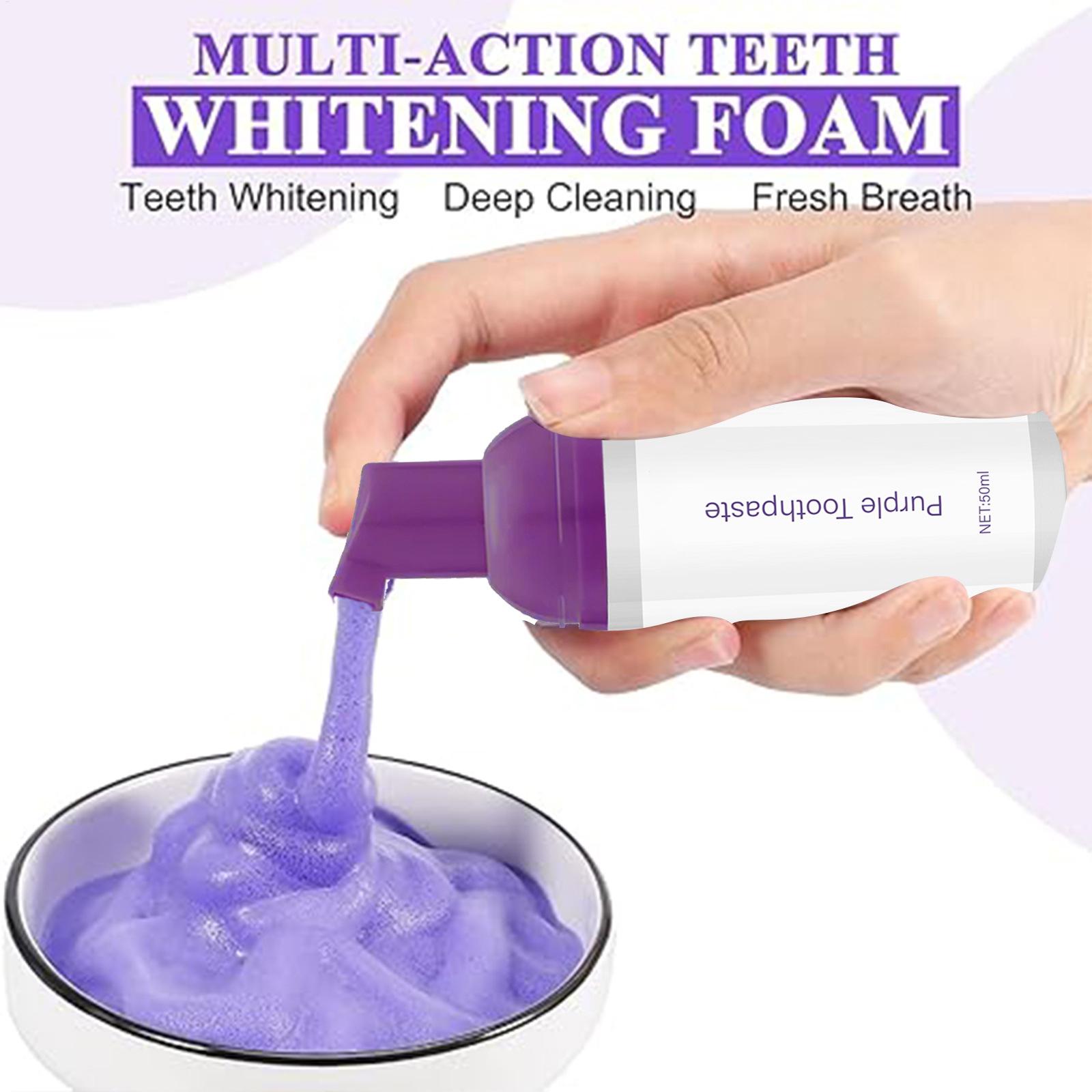 50ml Purple Whitening Toothpas - Teeth Whitening Foam Toothpaste ulasan dan harga