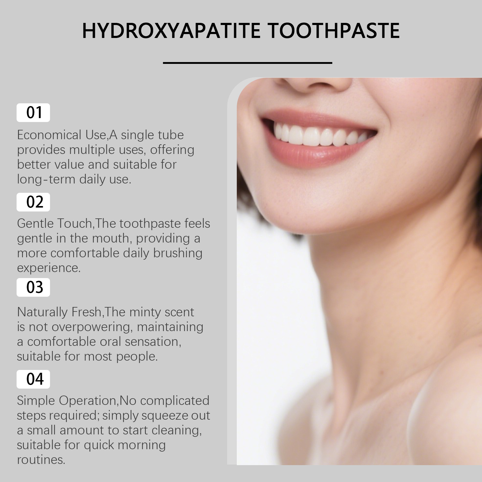 7.5% Hydroxyapatite Peppermint - Teeth Whitening Foam Toothpaste ulasan dan harga