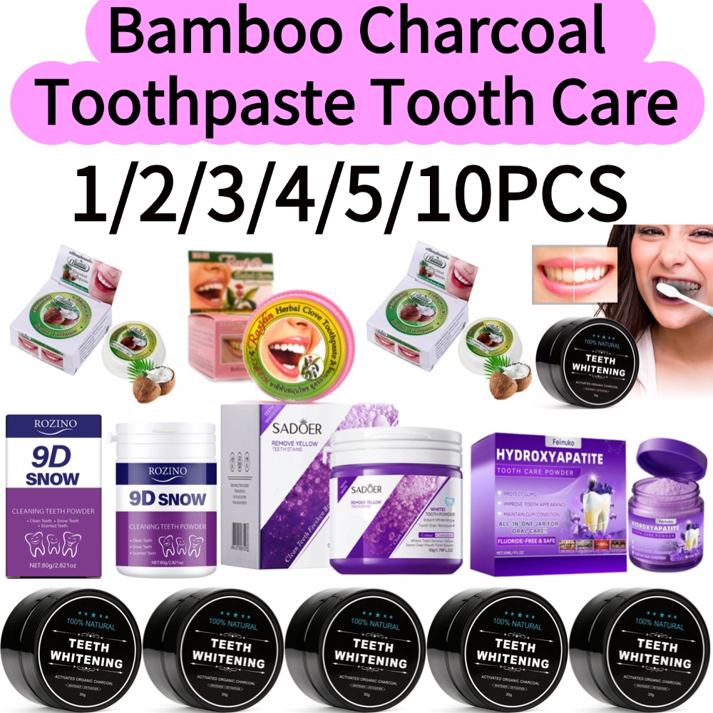 1-10PCS Bamboo Charcoal Toothp - Teeth Whitening Activated Organic Charcoal ulasan dan harga