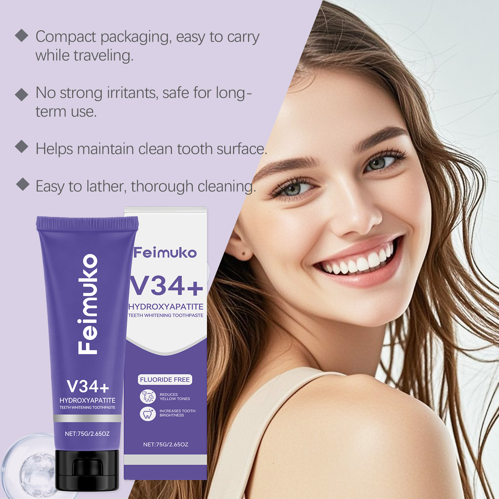 Feimuko Teeth Whitening Toothp - Teeth Whitening Foam Toothpaste ulasan dan harga