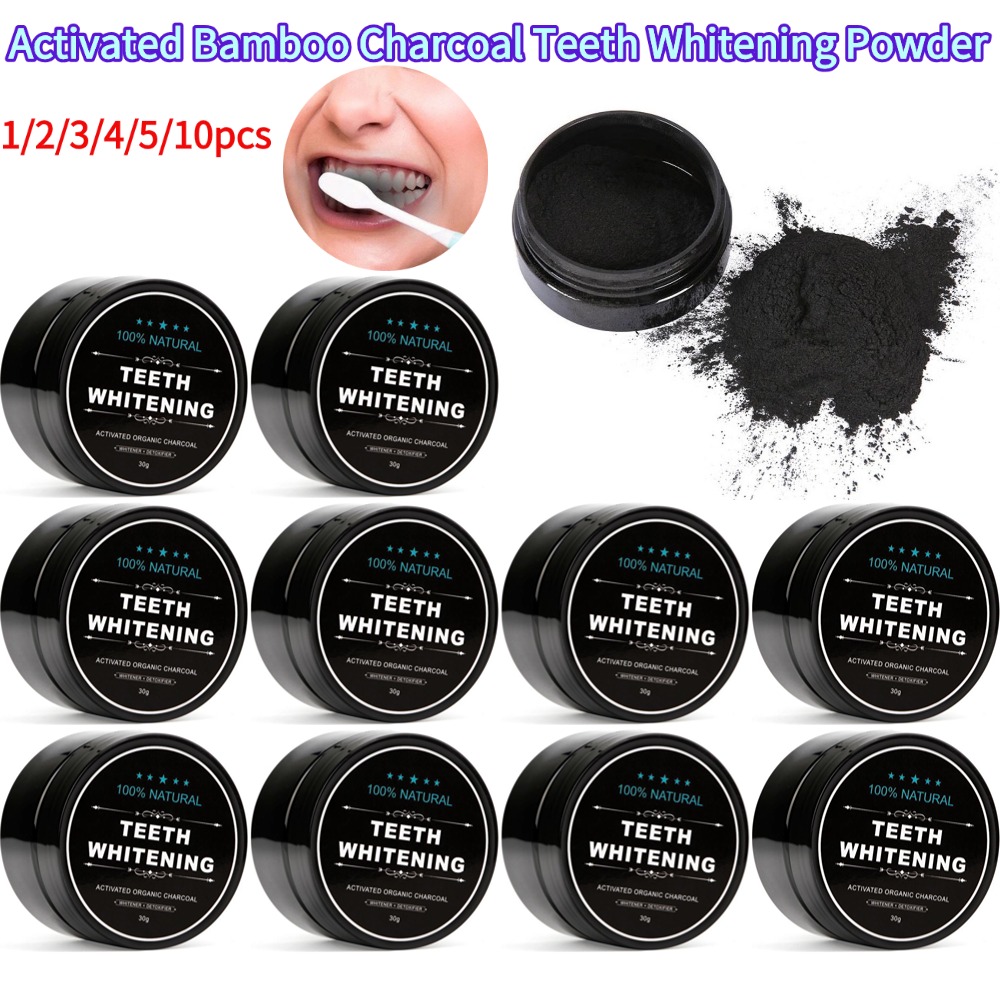 Teeth Whitening Powder Natural - Teeth Whitening Activated Organic Charcoal ulasan dan harga